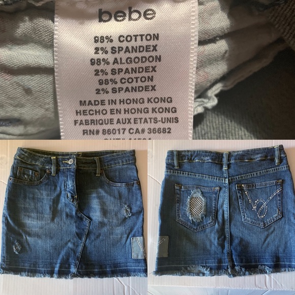 7 for all mankind & Bebe Bundle of 2 Denim Skirts - Picture 4 of 8